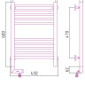 Полотенцесушитель электрический Сунержа Богема 2.0 прямая 600х400 МЭМ левый Без покрытия