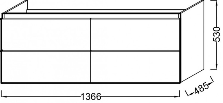 Мебель 137 см для раковины-столешницы Jacob Delafon ODEON UP EB997-E10