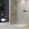 Душевая перегородка универсальная с односторонним входом, стекло бронза, профиль чёрный Cezares LIBERTA-L-1-TB-90-BR-NERO