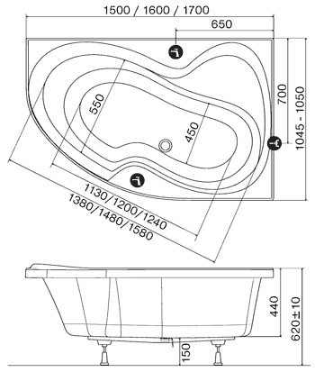 Акриловая ванна Ravak Rosa II 150