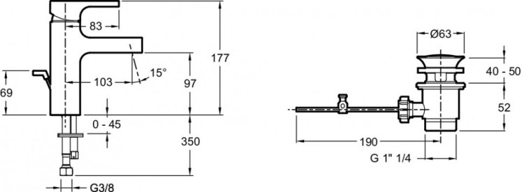 Однорычажный смеситель средней высоты Jacob Delafon STRAYT E37327-CP
