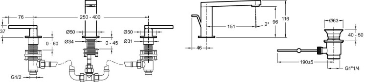 Смеситель, титан Jacob Delafon COMPOSED E73060-4-TT