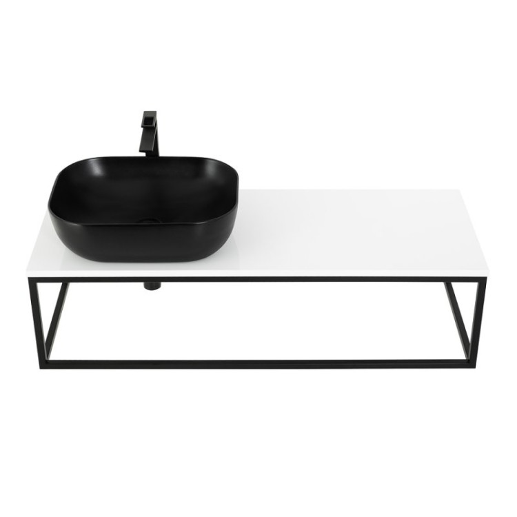 Столешница из МДФ с двумя отверстиями под раковину и с двумя отверстиями под смеситель BelBagno EK-140-2-BO