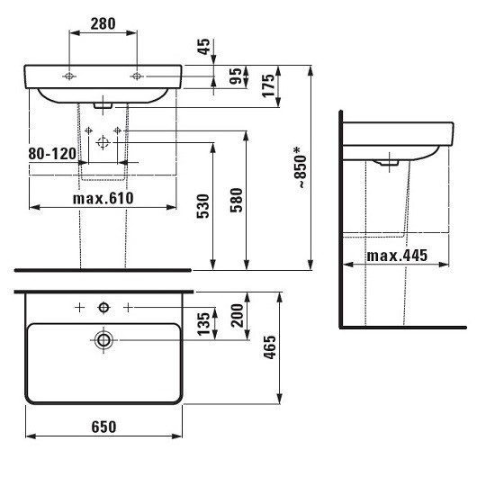 Раковина Laufen Pro S 65 8.1096.4