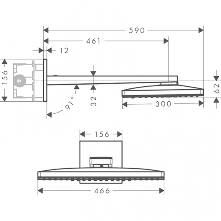 Верхний душ Hansgrohe Rainmaker Select 24003400