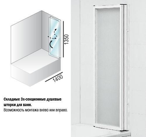 Шторка для ванны Kolpa San Quat TP 140