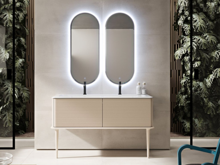 Тумба подвесная под раковину с двумя выдвижными ящиками 144x50x42 Cezares 55813