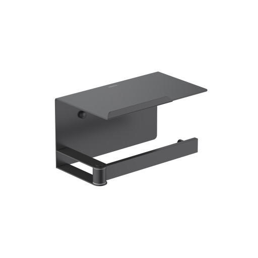 Бумагодержатель с полкой Aquatek матовый черный AQ4929MB Либра