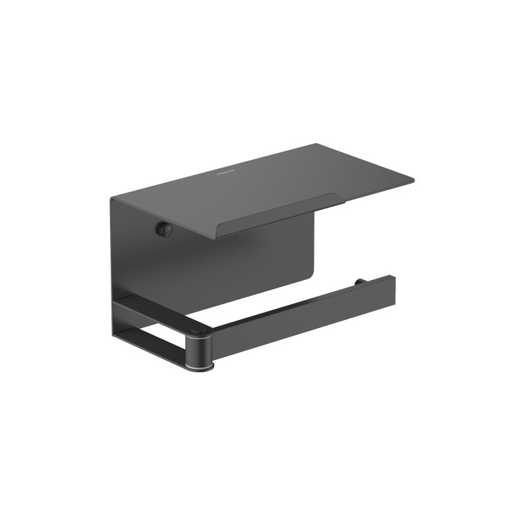 Бумагодержатель с полкой Aquatek матовый черный AQ4929MB Либра