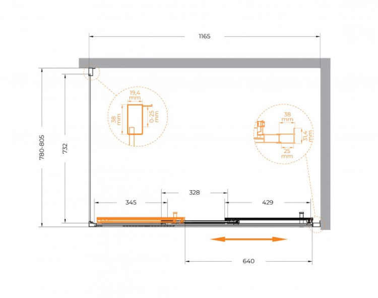 Душевой уголок MOLVENO-AHF-31 Cezares MOLVENO-AHF-31-100/90-C-CR-IV