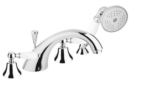 Смеситель на борт ванны с ручным выдвижным душем Cezares FIRST-BVD-01-Bi