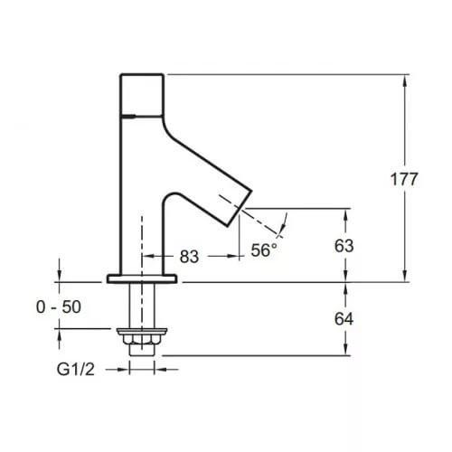 Кран для одного типа воды Jacob Delafon Talan E10092RU-CP