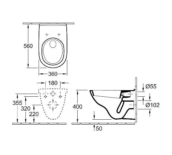 Унитаз Villeroy&Boch O Novo 5660H1 подвесной