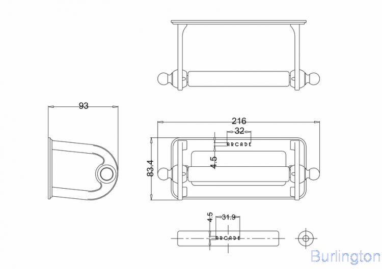 Держатель туалетной бумаги, ХРОМ [ARCA5 CHR]