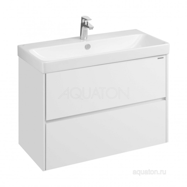 Тумба под раковину AQUATON Сканди 90 белый матовый, белый глянец 1A251901SD010