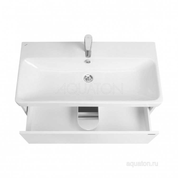 Тумба под раковину AQUATON Сканди 90 белый матовый, белый глянец 1A251901SD010