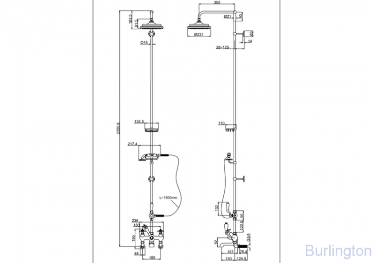 Душевая стойка со смесителем 