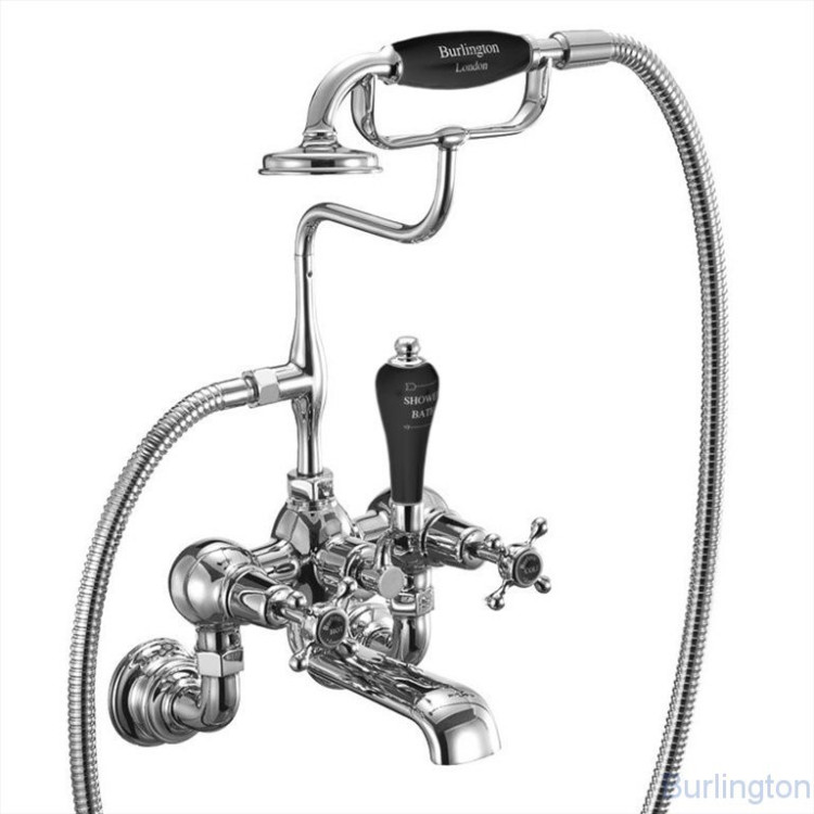 Смеситель для ванны с ручным душем, Regent, настенный [CLR17A BLA]