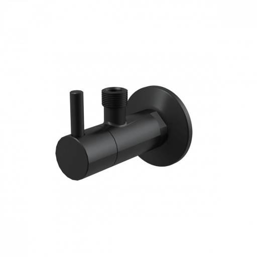 Угловой вентиль с фильтром 1/2&quot;×3/8&quot;, черный-мат Alcadrain ARV001-BLACK
