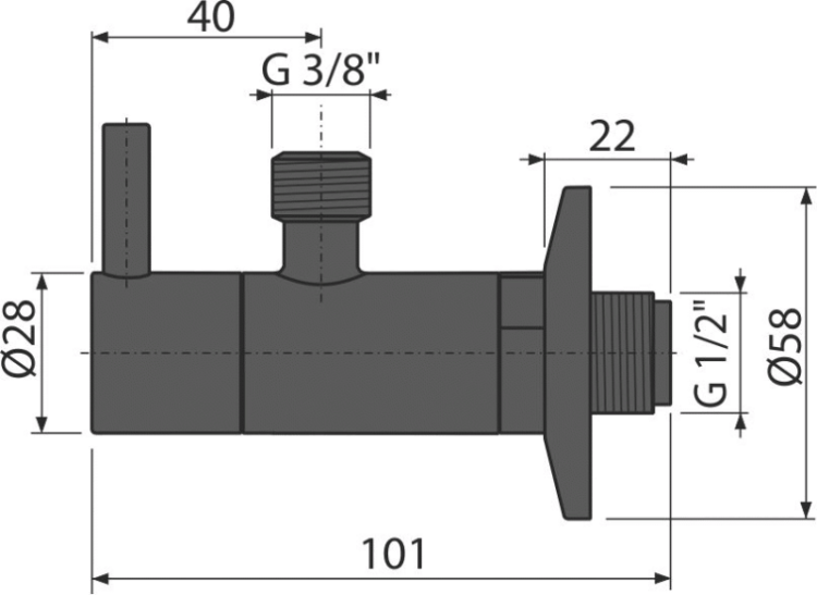 Угловой вентиль с фильтром 1/2