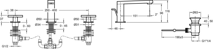 Смеситель Jacob Delafon COMPOSED E73060-3-CP