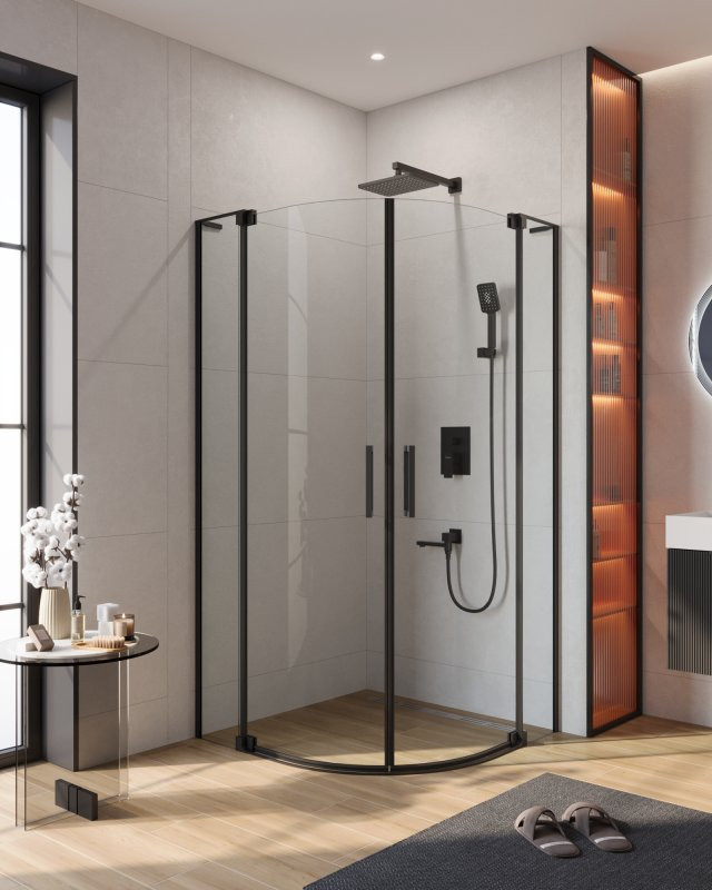 Душевой уголок SLIDER R-2 Cezares SLIDER-R-2-80/90-GRIGIO-Cr