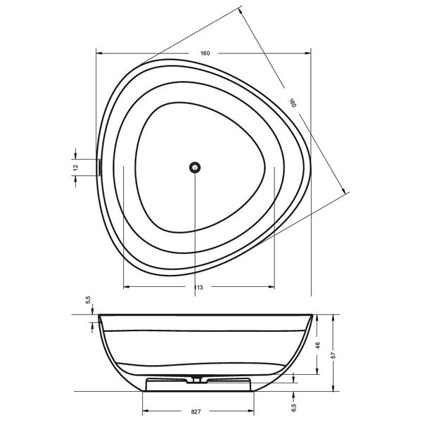 Ванна из искусственного камня Riho Ovideo 160х160