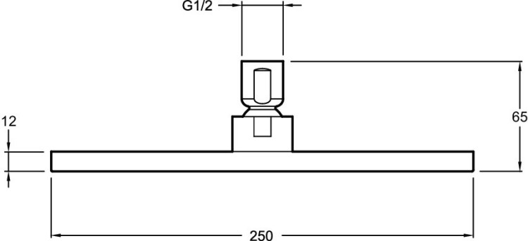 Квадратный верхний душ 250 х 250 мм, современный дизайн Jacob Delafon KATALYST E13696-CP