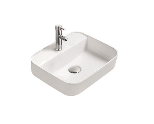 Раковина накладная для установки на столешницу Aquatek ВЕГА AQ5506-00, 500*395*140 мм, с отверстием под смеситель, цвет белый