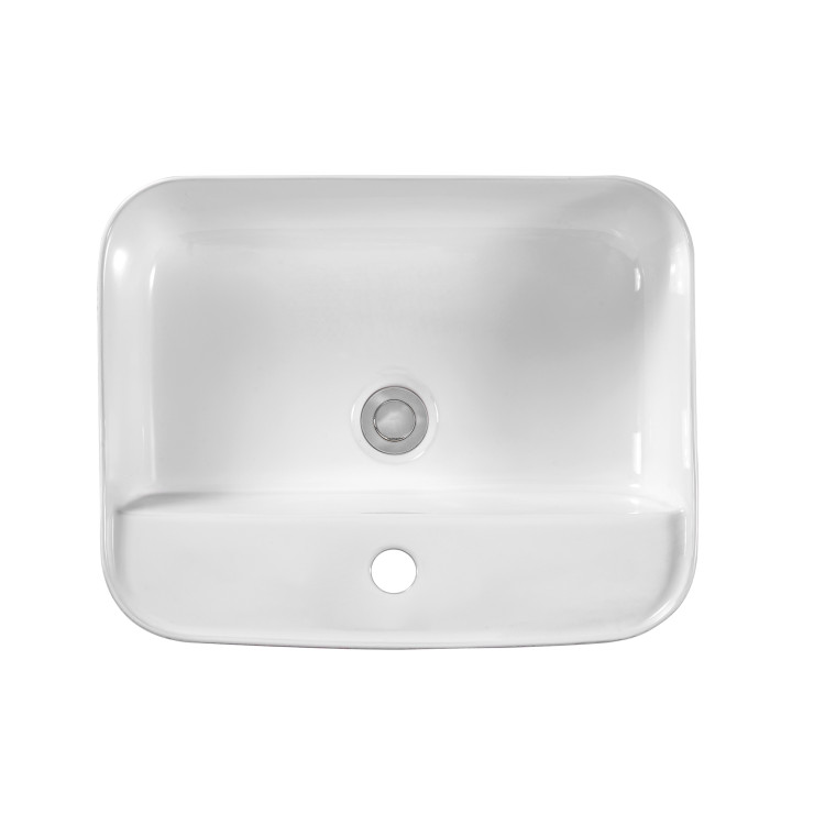 Раковина накладная для установки на столешницу Aquatek ВЕГА AQ5506-00, 500*395*140 мм, с отверстием под смеситель, цвет белый