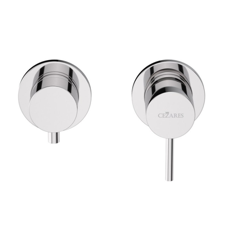 Встраиваемый однорычажный смеситель на 3 выхода с тонкой ручкой Cezares LEAF-VDIM3-L-PS