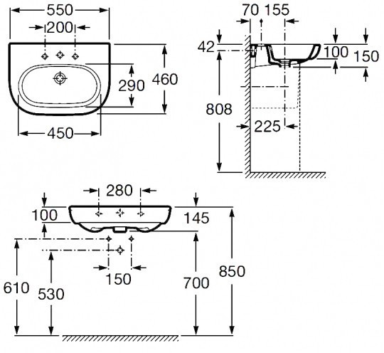 Раковина Roca Meridian 55 327243000