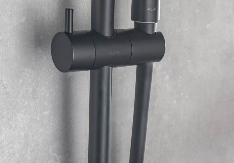 Душевой гарнитур 3jet 73см Aquatek, матовый черный AQ2011MB