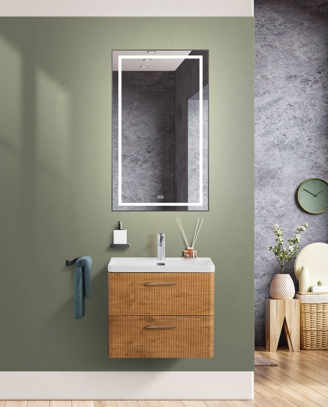 База под раковину подвесная с двумя выкатными ящиками 606x423x500 BelBagno DUE-600-2C-SO-GM-P