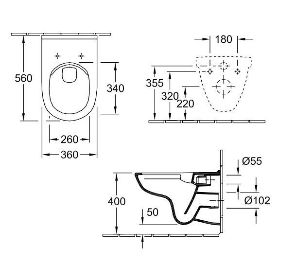 Унитаз Villeroy&Boch O Novo 5660HR01 подвесной