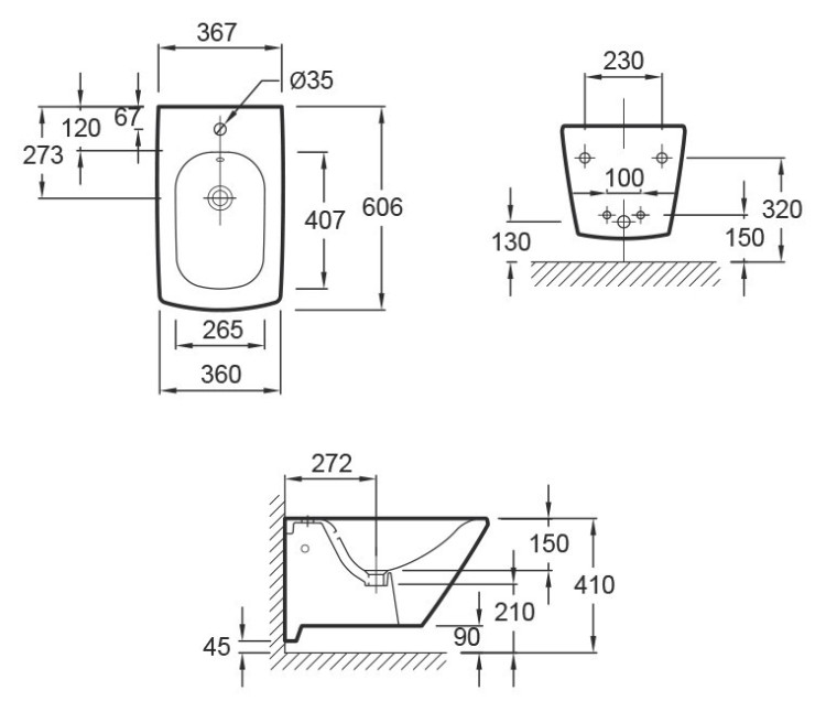 Биде Jacob Delafon Escale E1298-00 подвесное