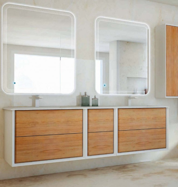 Зеркало со встроенной LED подсветкой и сенсорным выключателем Touch system, реверсивное Cezares 44996