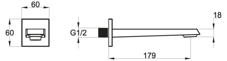 Излив для ванны BelBagno ARL-BC-CRM