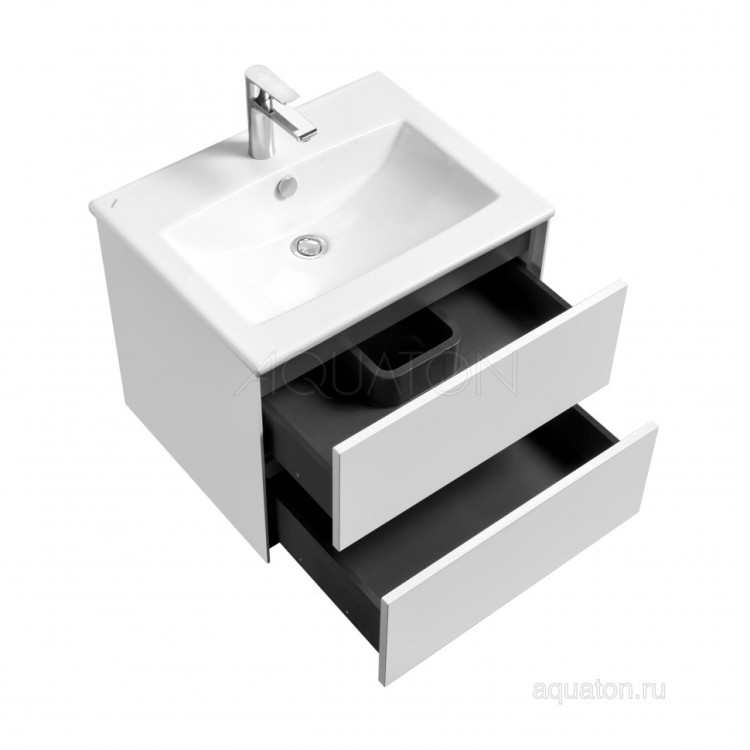 Тумба под раковину AQUATON Сохо 60 белый глянец 1A258001AJ010