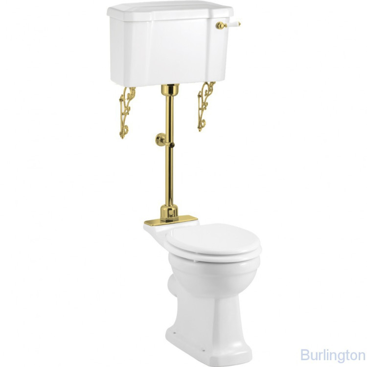 Унитаз с бачком среднего уровня/Золото