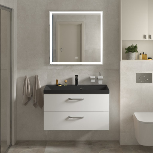 База под раковину подвесная с двумя выкатными ящиками BelBagno AURORA-900-2C-SO-BL