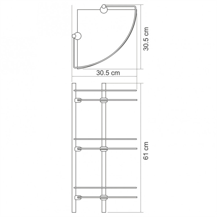 WasserKRAFT K-3733 Полка стеклянная тройная