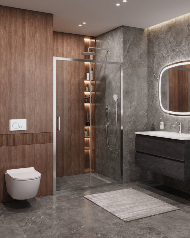 Душевая дверь в нишу MOLVENO-BF-1 Cezares MOLVENO-BF-1-110-P-Cr