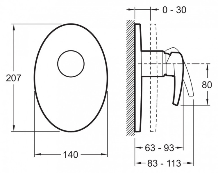Смеситель для душа Jacob Delafon Panache E98704-CP