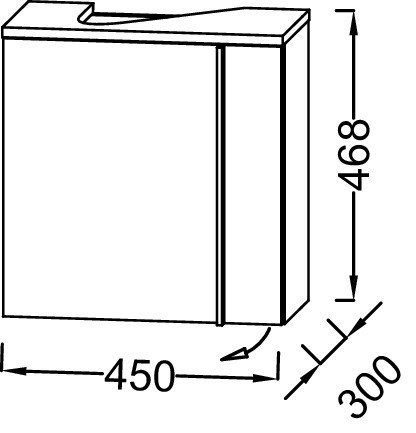 Тумба для рукомойника 45 см, шарниры слева, белый Jacob Delafon NOUVELLE VAGUE EB3045G-N18