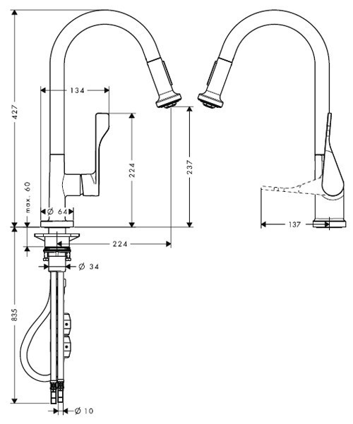 Смеситель для кухни Axor Citterio 39835000