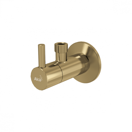Угловой вентиль с фильтром 1/2&quot;×3/8&quot;, GOLD-крацованный мат Alcadrain ARV001-G-B