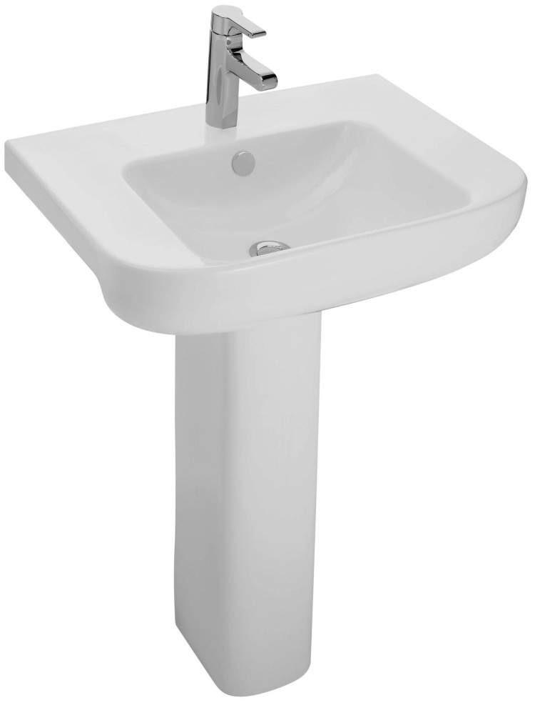 Полувстраиваемая керамическая раковина 65 х 45 см на собственной опоре Jacob Delafon ODEON UPE4743-00