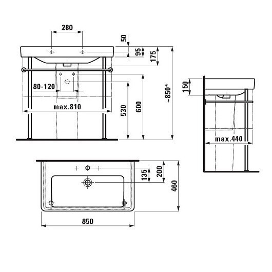 Раковина Laufen Pro S 85 8.1396.5