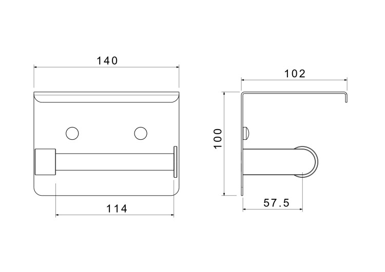 Бумагодержатель с полкой Aquatek матовый черный AQ4939MB Европа